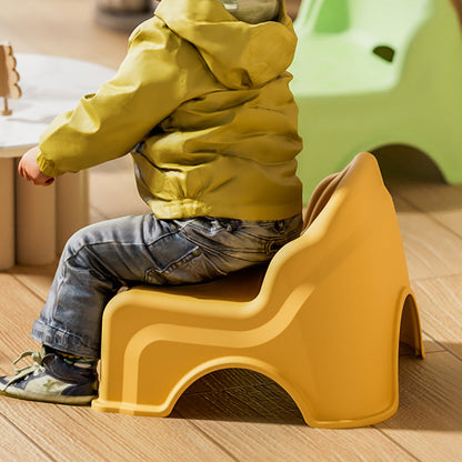 Modern Minimalist Kids Curved PP PVC Low Stool Backrest Armless For Living Room