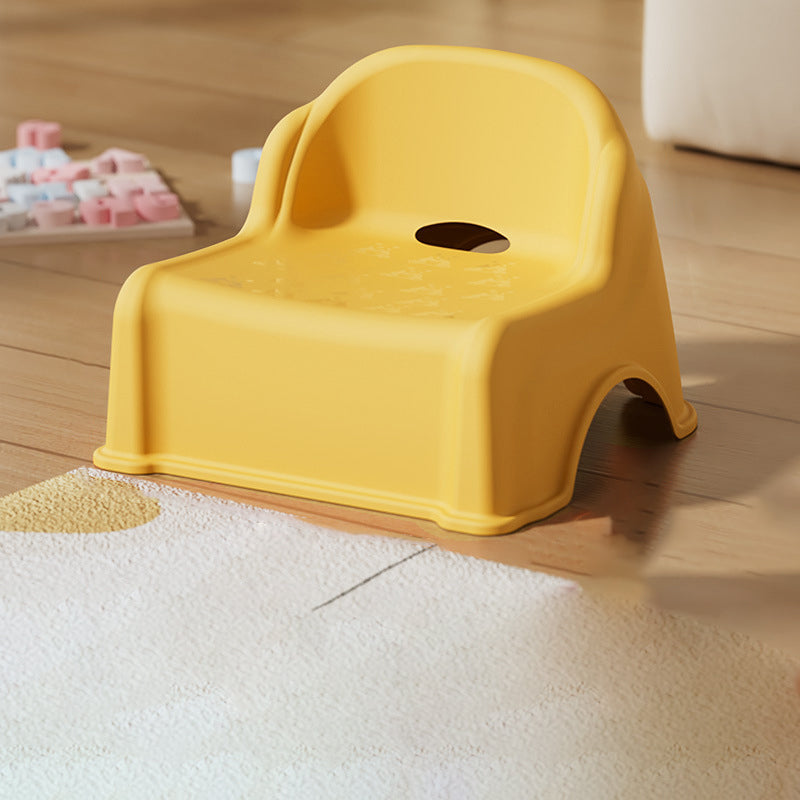 Modern Minimalist Kids Curved PP PVC Low Stool Backrest Armless For Living Room