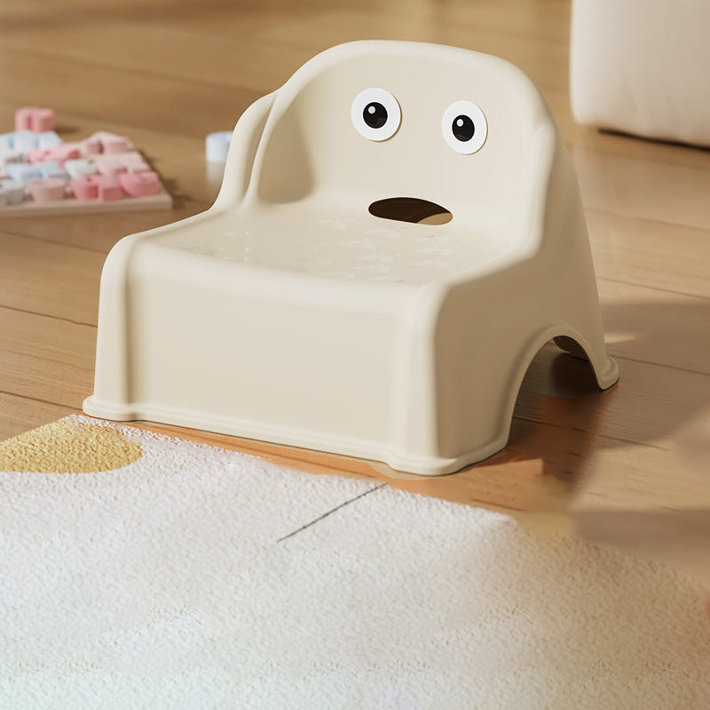 Modern Minimalist Kids Curved PP PVC Low Stool Backrest Armless For Living Room