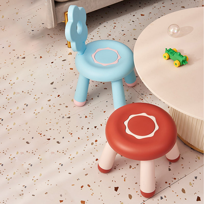 Contemporary Creative Kids Flower-Shaped PP Low Stool Backrest Armless For Living Room