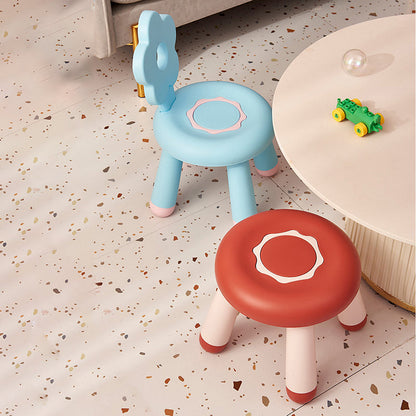 Contemporary Creative Kids Flower-Shaped PP Low Stool Backrest Armless For Living Room