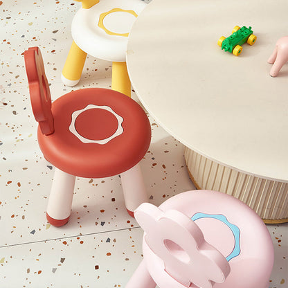 Contemporary Creative Kids Flower-Shaped PP Low Stool Backrest Armless For Living Room