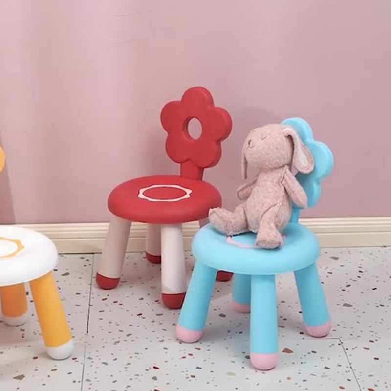 Contemporary Creative Kids Flower-Shaped PP Low Stool Backrest Armless For Living Room