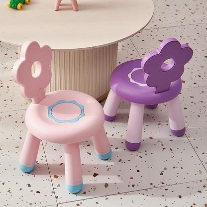 Contemporary Creative Kids Flower-Shaped PP Low Stool Backrest Armless For Living Room