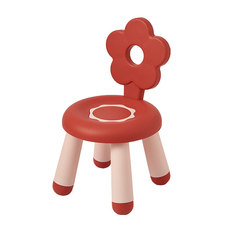 Contemporary Creative Kids Flower-Shaped PP Low Stool Backrest Armless For Living Room