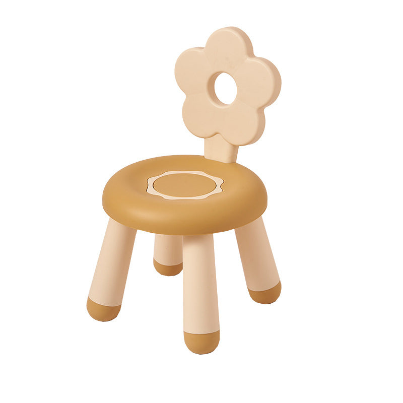 Contemporary Creative Kids Flower-Shaped PP Low Stool Backrest Armless For Living Room