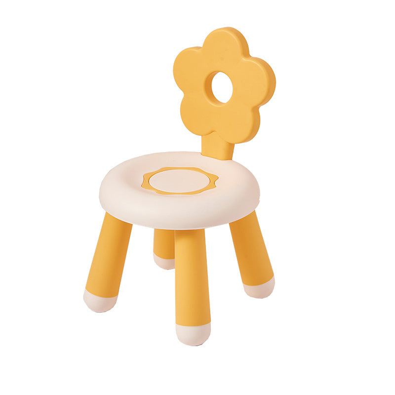 Contemporary Creative Kids Flower-Shaped PP Low Stool Backrest Armless For Living Room