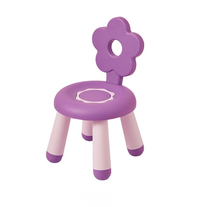 Contemporary Creative Kids Flower-Shaped PP Low Stool Backrest Armless For Living Room