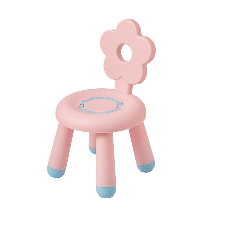 Contemporary Creative Kids Flower-Shaped PP Low Stool Backrest Armless For Living Room