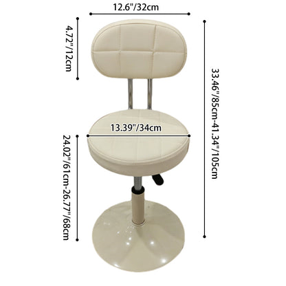 Contemporary Scandinavian Round Steel PU Leather Height Adjustable Bar Stool For Kitchen