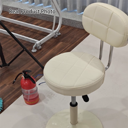 Contemporary Scandinavian Round Steel PU Leather Height Adjustable Bar Stool For Kitchen