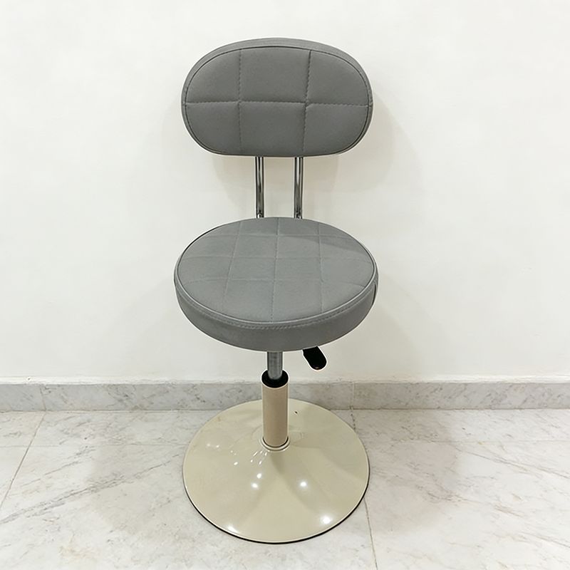 Contemporary Scandinavian Round Steel PU Leather Height Adjustable Bar Stool For Kitchen