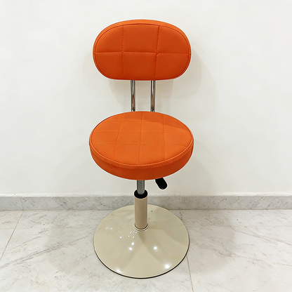 Contemporary Scandinavian Round Steel PU Leather Height Adjustable Bar Stool For Kitchen