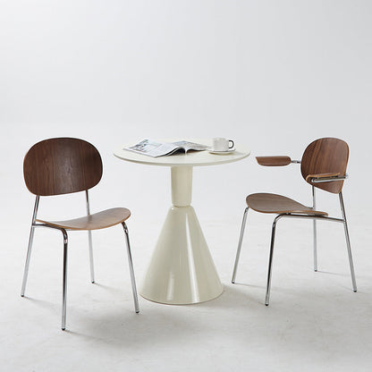 Modern Minimalist Square Carbon Steel Bentwood Backrest Dining Chair For Dining Room