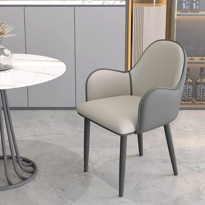 Contemporary Scandinavian Square Iron Carbon Steel PU Leather Dining Chair For Dining Room