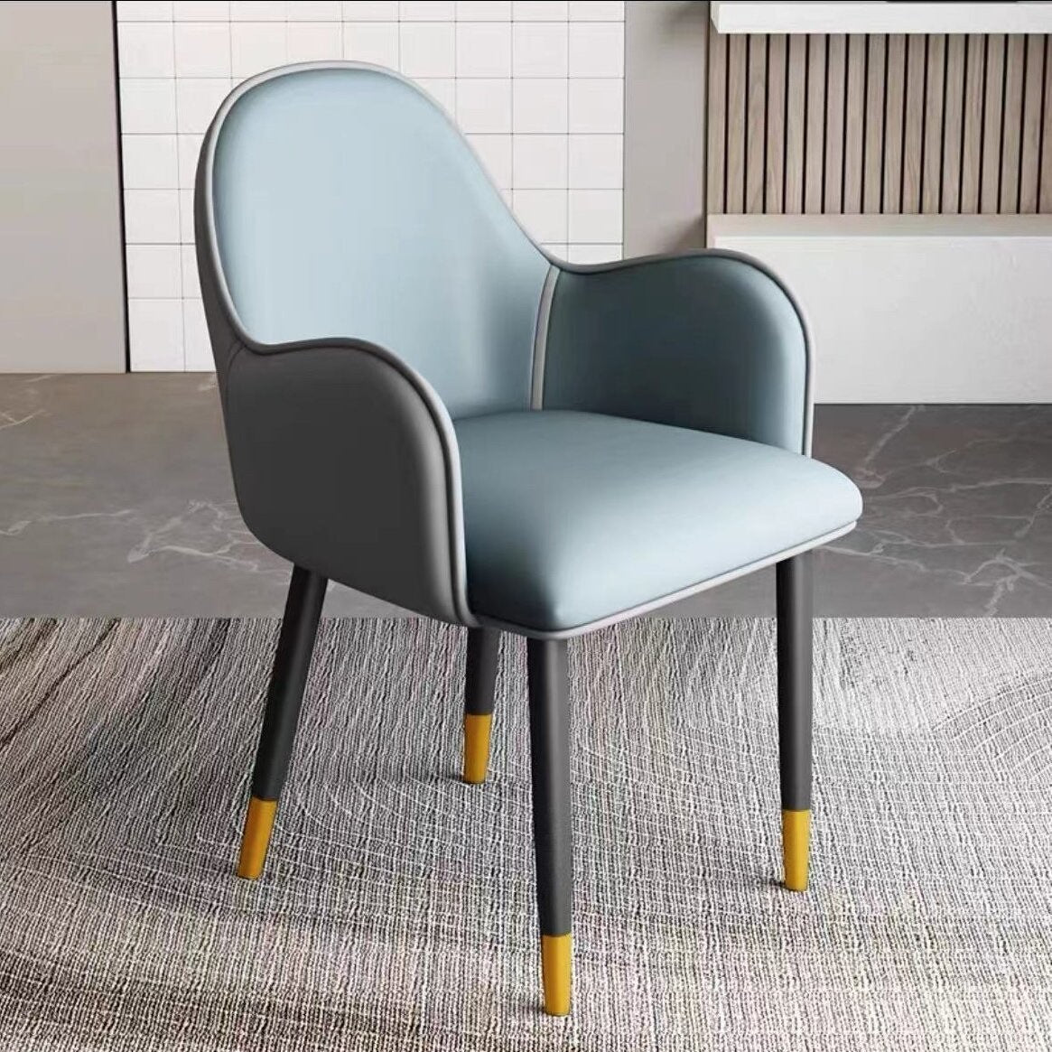 Contemporary Scandinavian Square Iron Carbon Steel PU Leather Dining Chair For Dining Room
