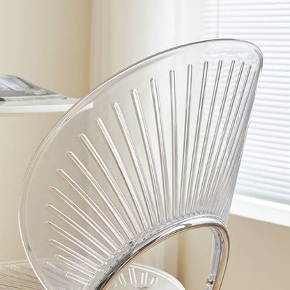 Contemporary Creative Round Acrylic Electroplated Metal Shell-Shaped Backrest Dining Chair For Dining Room
