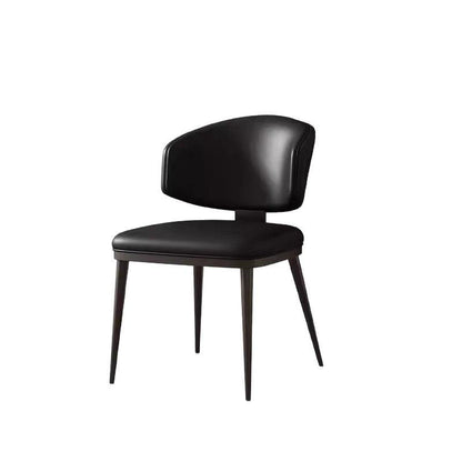Contemporary Scandinavian Square High-Quality Faux Leather Plywood Carbon Steel Backrest Dining Chair For Dining Room