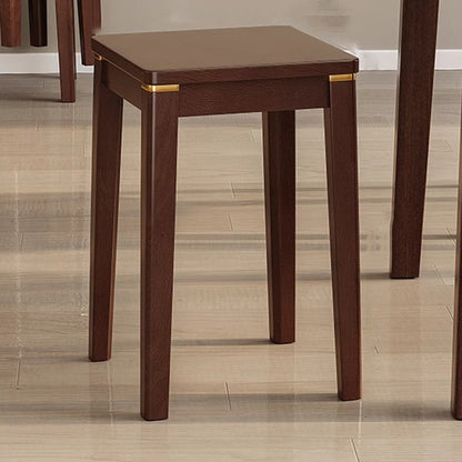 Traditional Chinese Square Rubberwood Stackable Stool For Dining Room