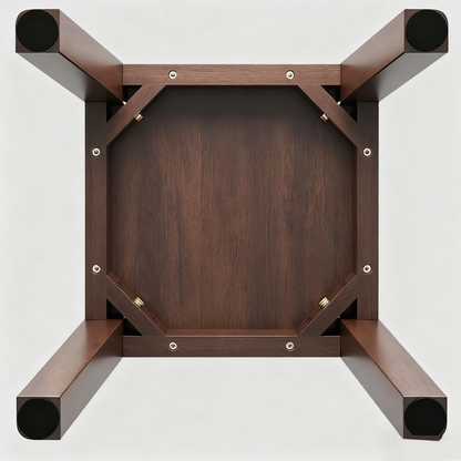 Traditional Chinese Square Rubberwood Stackable Stool For Dining Room