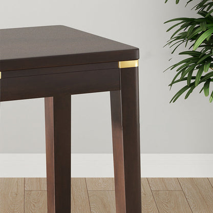Traditional Chinese Square Rubberwood Stackable Stool For Dining Room