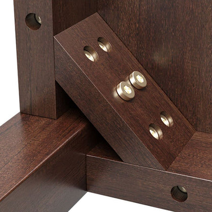 Traditional Chinese Square Rubberwood Stackable Stool For Dining Room