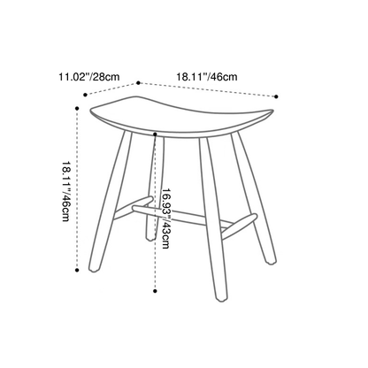 Contemporary Scandinavian Rectangular Ash Wood Low Stool For Living Room