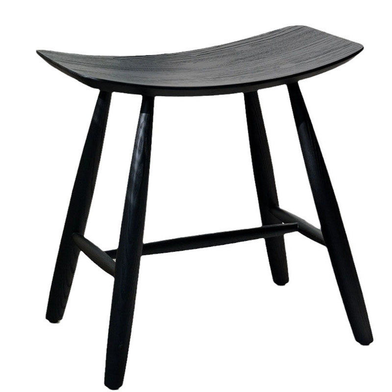 Contemporary Scandinavian Rectangular Ash Wood Low Stool For Living Room