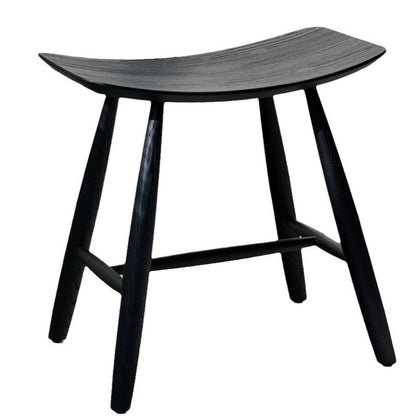 Contemporary Scandinavian Rectangular Ash Wood Low Stool For Living Room
