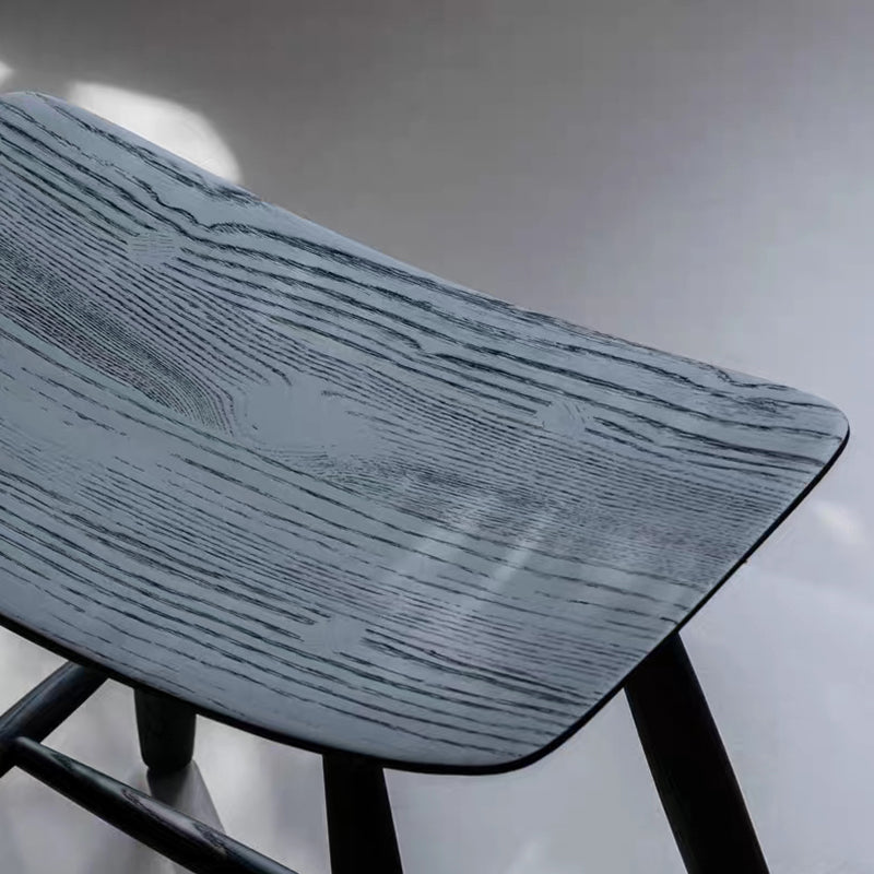 Contemporary Scandinavian Rectangular Ash Wood Low Stool For Living Room