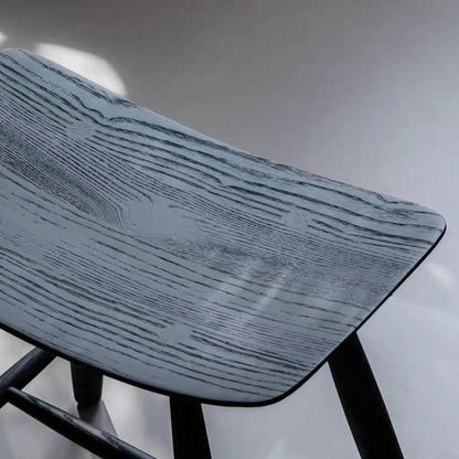 Contemporary Scandinavian Rectangular Ash Wood Low Stool For Living Room