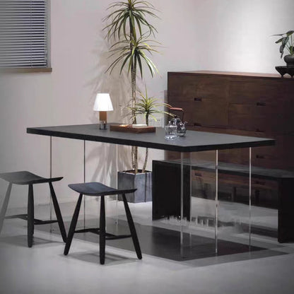 Contemporary Scandinavian Rectangular Ash Wood Low Stool For Living Room