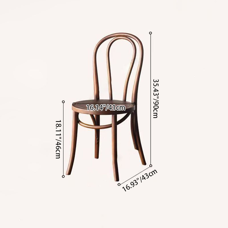 Contemporary Scandinavian Round Rubberwood Plywood Indonesian Rattan Backrest Dining Chair For Dining Room
