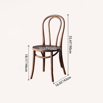Contemporary Scandinavian Round Rubberwood Plywood Indonesian Rattan Backrest Dining Chair For Dining Room