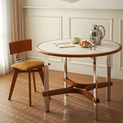Modern Mid-Century Square Rubberwood Corduroy Backrest Dining Chair For Dining Room