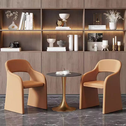Contemporary Scandinavian Square High-Quality Faux Leather Pine Plywood Backrest Lounge Chair For Living Room