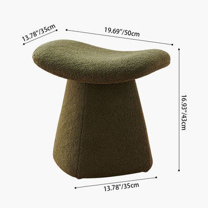 Contemporary Scandinavian Square Faux Shearling Plywood Kids Low Stool For Living Room