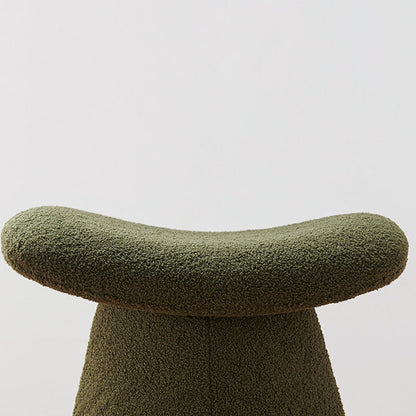 Contemporary Scandinavian Square Faux Shearling Plywood Kids Low Stool For Living Room