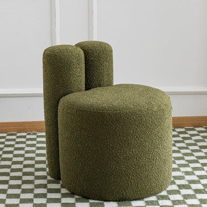 Contemporary Scandinavian Round Fleece Pine Wood Backrest Accent Chair For Living Room