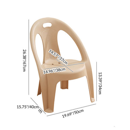 Modern Minimalist Round PP Stackable Backrest Armrest Kids Chair For Living Room