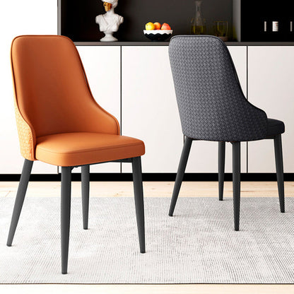 Modern Minimalist Synthetic Leather Sponge Iron Dining Chair Backrest For Dining Room
