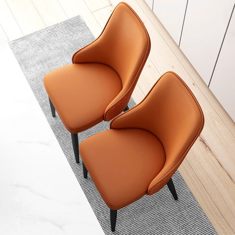 Modern Minimalist Synthetic Leather Sponge Iron Dining Chair Backrest For Dining Room