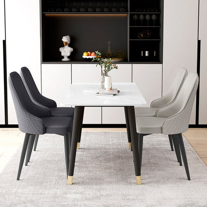 Modern Minimalist Synthetic Leather Sponge Iron Dining Chair Backrest For Dining Room