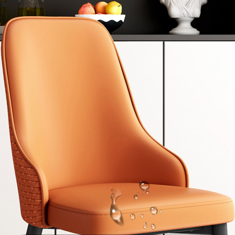 Modern Minimalist Synthetic Leather Sponge Iron Dining Chair Backrest For Dining Room