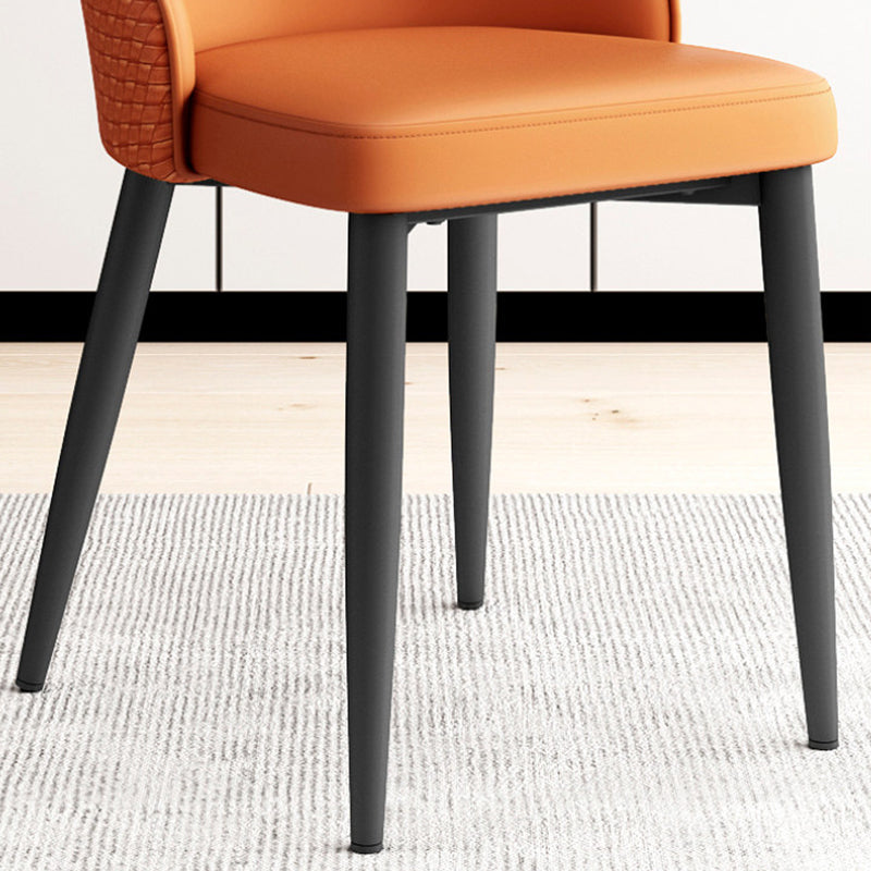Modern Minimalist Synthetic Leather Sponge Iron Dining Chair Backrest For Dining Room