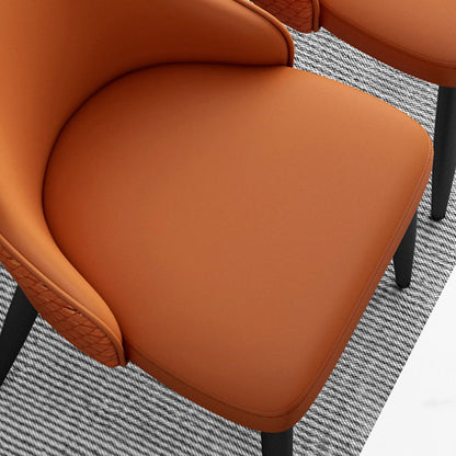 Modern Minimalist Synthetic Leather Sponge Iron Dining Chair Backrest For Dining Room