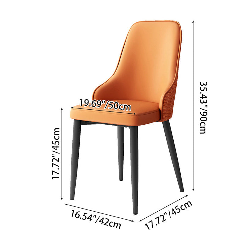 Modern Minimalist Synthetic Leather Sponge Iron Dining Chair Backrest For Dining Room