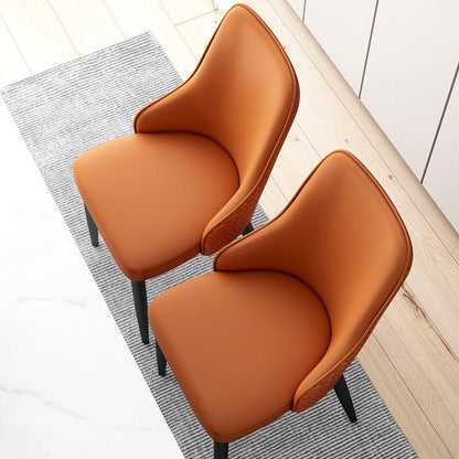 Modern Minimalist Synthetic Leather Sponge Iron Dining Chair Backrest For Dining Room