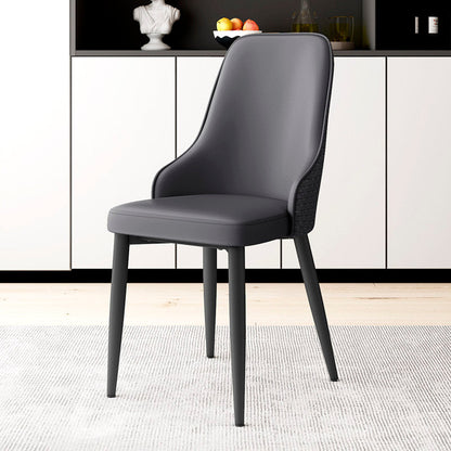 Modern Minimalist Synthetic Leather Sponge Iron Dining Chair Backrest For Dining Room