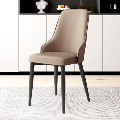 Modern Minimalist Synthetic Leather Sponge Iron Dining Chair Backrest For Dining Room